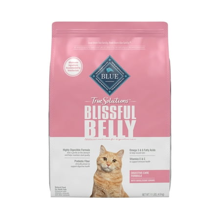 UPC: 0840243135219 | Blue Buffalo True Solutions Blissful Belly Digestive Care Chicken Dry Cat Food for Adult Cats Whole Grain 11 lb. Bag