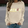 thumbnail image 3 of Uootdi Christmas Sweatshirts for Women Christmas Trees Snowflake Snowman Reindeer Sequined Print Gift Blouse Long Sleeve T Shi rts for Women, 3 of 6