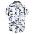 thumbnail image 4 of Stamzod Mens Hawaiian Shirt Short Sleeve Button Down Casual Beach Shirts Blue S, 4 of 6