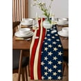 thumbnail image 5 of Table Runner Dresser Scarves 48 Inch Long,Retro Star and Stripe USA Flag Linen Dining Table Runners 4th of July American Patriotic Tabletop Scarf for Wedding Holiday Party Kitchen, 5 of 7