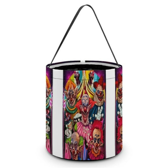 Killer Klowns from Outer Space Clown Halloween Candy Bag, Trick Or Treat Bags - Light Candy Buckets & Tote Bags for Halloween Parties
