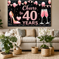 thumbnail image 6 of Elegant Design Cheers to 40th Birthday Anniversary Glitter Banner for Milestone Celebration Adult Party Decoration, 6 of 7