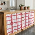 thumbnail image 6 of Red Buffalo Plaid Tier Curtains 24 Inch Length, Farmhouse Check Stripes Retro Geometric Cafe Short Curtains for Bathroom Over Sink, Small Kitchen Curtain Light Filtering Drapes 2 Panels 27.5"Wx24"L, 6 of 8