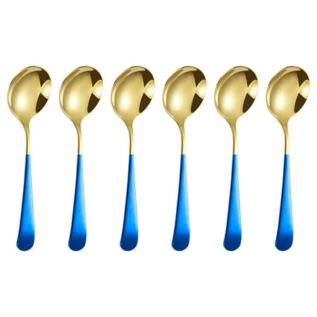 

Special Offers Spoons Promotions Round Spoon 304 Stainless Steel Spoon Fork Household Cute Small Soup Spoon Thick Round Bottom Chinese Style Eating Spoon 6Pc Kitchen Gadgets Kingtowag Clearance!