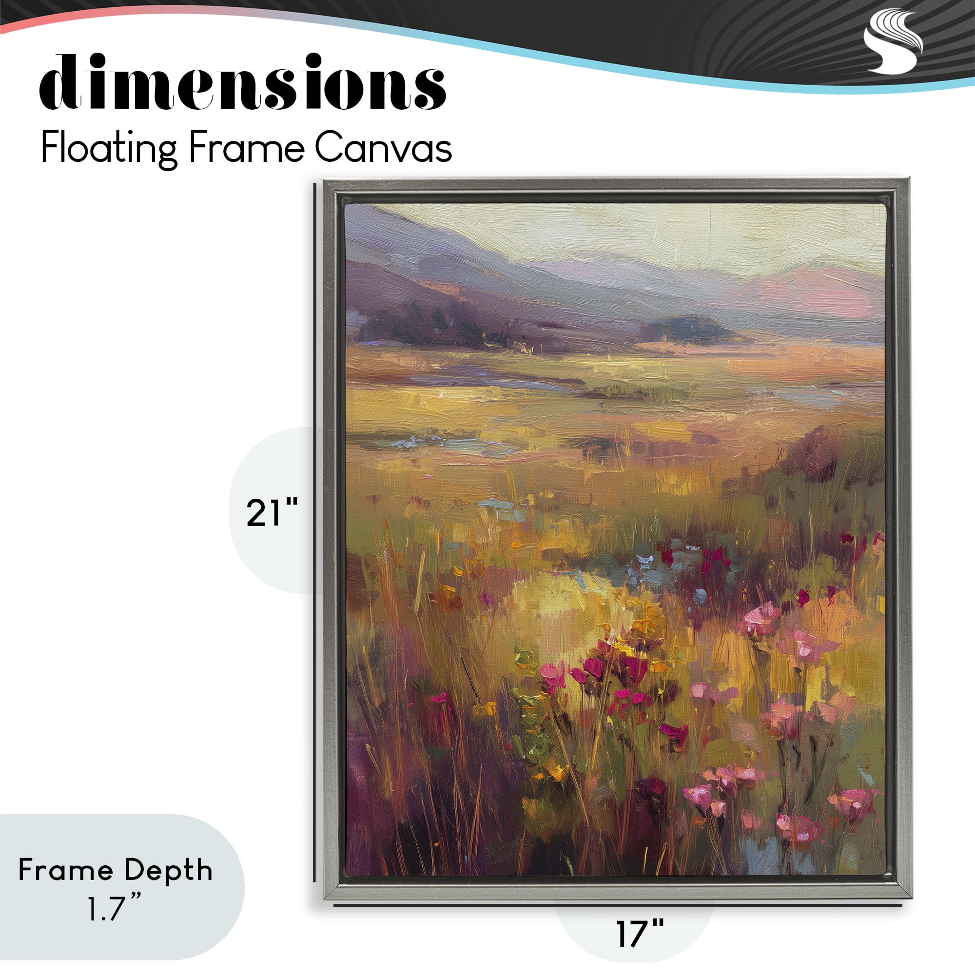 Stupell Industries Golden Waves Of Grass Gray Framed Floater Canvas Wall Art, design by Svetlana Aleynikova