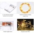 thumbnail image 2 of Led Fairy Lights 10ft 30 LED Mini Battery Powered Copper Wire Starry Fairy Lights for Bedroom, Christmas, Parties, Wedding, Centerpiece, Decoration, Warm White, 2 of 6