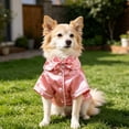 thumbnail image 4 of Satin Pet Pajama with Bow Button Up Dog Shirt Breathable Polyester Loungewear for Small Medium Puppy Cats Indoor Sleep Party, 4 of 5