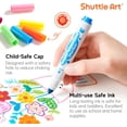 thumbnail image 4 of Shuttle Art Super Washable Markers, 30 Colors Broad Line Conical Tip Markers, Ultra Clean Coloring Book Marker Set, 4 of 7