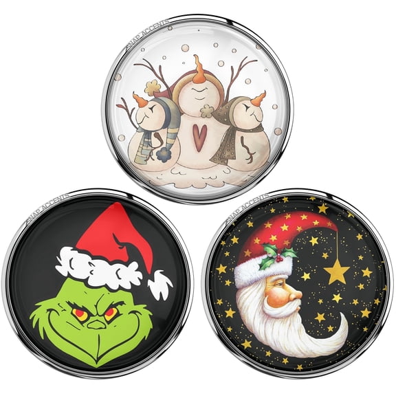 Snap Jewelry Bundle Set - 3 Christmas Holiday, Multi-Color, Fits 18MM 20MM Ginger Charm Buttons