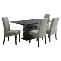 Maklaine Contemporary 5-piece Rectangular Wood Dining Set Black and Gray