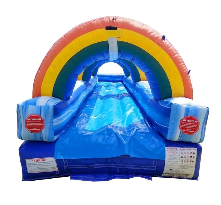 TentandTable Commercial Inflatable Splash and Ride Waterslide, Blue Marble with Blower, 30'
