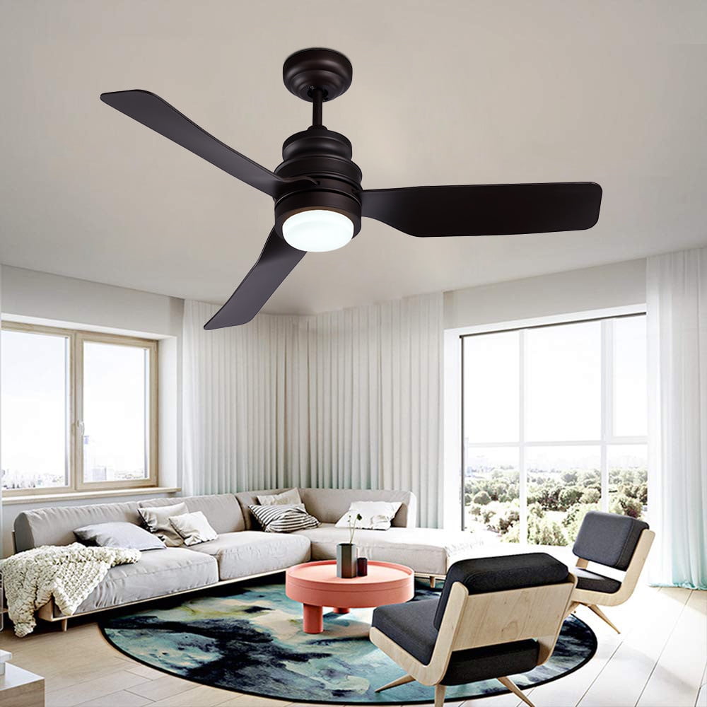 44-inch Ceiling Fans with LED Light Flush Mount Reversible 3 Blade