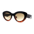thumbnail image 2 of Womens Thick Plastic Mod Fashion Large Cat Eye Sunglasses Black Tortoise Light Brown, 2 of 4
