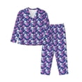 thumbnail image 1 of Balery Skull Flower Conjunto de Pijama con Estampado para Mujer, Conjunto de Dos Piezas con Manga Larga, Ropa de Dormir Suave con Bolsillos, Pijamas Cómodos-Small, 1 of 7