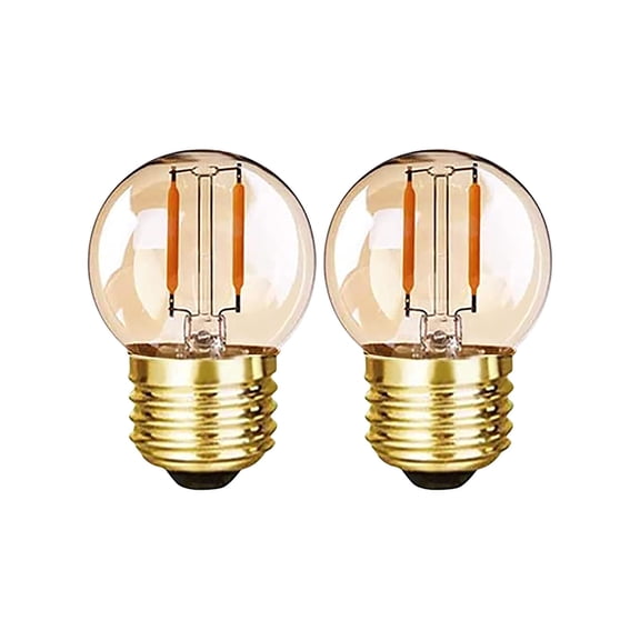 G40 Light Bulb, Edison LED Bulb, Mini Globe Light Bulbs ,1W Equivalent to 10Watt, Incandescent E26 Screw Base 120V Led Bulbs ,G14 Low Watt Ultra Warm White 2200K, Non Dimmable, Pack of 2