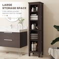 thumbnail image 3 of Armoire de Salle de Bain Haute Brun Foncé - Rangement Autoportant avec Tablettes Ajustables - 15 Pouces x 13 Pouces x 63 Pouces - Idéale pour un Espace Limité et le Rangement de l'Entrée, 3 of 7