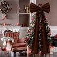thumbnail image 4 of 20 x 71 Inches Christmas Extra Large Velvet Bows Christmas Tree Topper Decor Giant Xmas Tree Toppers Bows for Home Wreath Wall Backdrop Birthday Wedding Party Decorations(Chocolate Brown), 4 of 12