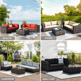 thumbnail image 6 of Grezone 2 Pieces Patio Furniture Set, All Weather Outdoor Sectional PE Rattan, Patio Conversation Sets with Cushions and Glass Coffee Table for Garden Lawn Balcony Porch Deck, Black, 6 of 6
