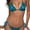 Blue Snake, variant on Top-kevin Women Solid Color Two Piece Swimsuit Sexy Swimwear Halter String Triangle Bikini Sets