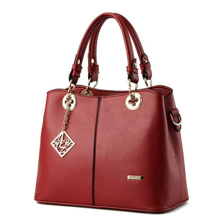 Simple Design Women Handbag Portable Shoulder Bag Solid Color PU Handbag on Clearance | Walmart ...