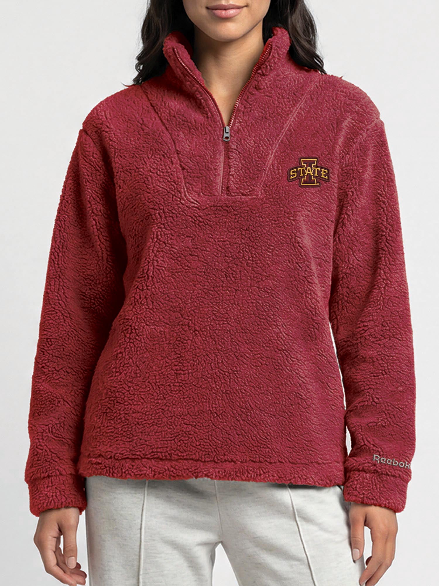 Iowa State Cyclones Reebok Womens Relaxed Fit Qtr Zip Sherpa Pullover
