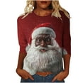thumbnail image 2 of HOMBOM Christmas Tops for Women Cute Festive Plus Size 3/4 Sleeve Ugly Christmas Females Tee Shirts Crewneck, 2 of 5
