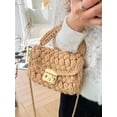 thumbnail image 3 of Women's Handwoven Tote Bags Chunky Yarn Crochet Crossbody Shoulder Bag DIY Knot Purse Knit Woven Handbag Evening Bag Clutch, 3 of 9