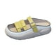 thumbnail image 3 of Sandalias deslizantes para mujer, calzado interior antideslizante, sandalias de playa con punta abierta para mujer, zapatos planos, suela gruesa, Amarillo, 3 of 8