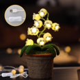 thumbnail image 6 of Lily of The Valley Lamp, Crochet Artificial Flowers with Night Lights, Cordless Table Lamp - Women Gift Ideas for Christmas Valentine Mother's Day, Desk Home Decorations (White USB line), 6 of 13