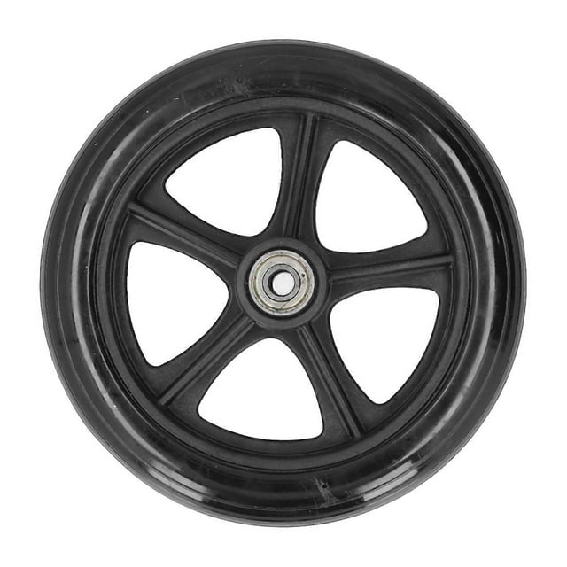 Wheelchair Wheel Replacement 16cm PU Walker Caster Accessory with Ball Bearing Black