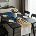 thumbnail image 2 of Blue Gold Table Runner 72 Inches Long, Modern Street Art Splatter Foil Painting Kitchen Coffee Dining Table Decoration for Home Party Birthday Wedding Home Decor 18x72 Inches, 2 of 8