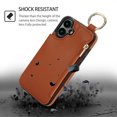thumbnail image 3 of for iPhone 16 Wallet Case with Card Holders for Women Girls, Zipper Protective PU Leather Case with Finger Ring RFID Protective Kickstand for iPhone 16, Brown, 3 of 8