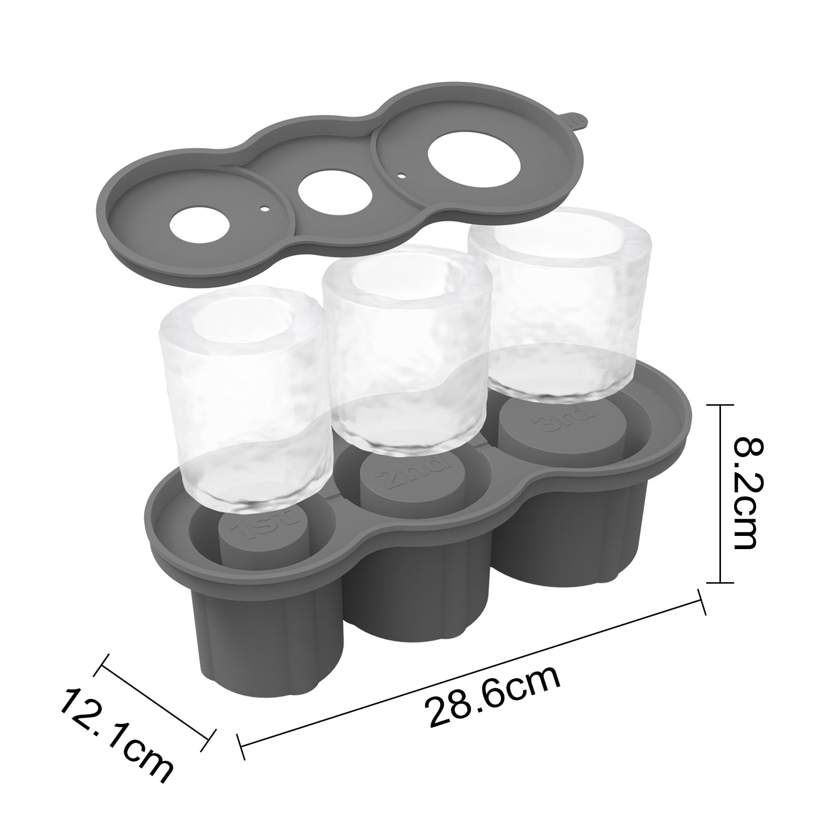 ievspot Silicone Ice Mold Cylinder Hollow Shape Stackable Juice Whiskey Cocktail Ice Cubes Maker
