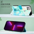 thumbnail image 4 of for Motorola One 5G Ace PU Leather Wallet case, Marble Pattern Credit Card Holder,Flip Folio Book Kickstand Cover Women Men with Long + Short Strap for Motorola One 5G Ace 6.7 inch (Green/White), 4 of 7