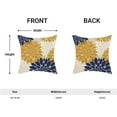 thumbnail image 5 of Mustard Yellow Navy Blue Pillow Covers 18x18 Inch Set of 2 White Dahlia Floral Decor Throw Pillows Summer Modern Geometry Flower Outdoor Decorative Cushion Cases for Sofa Couch Bed Decorations, 5 of 6