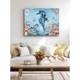 thumbnail image 6 of Seahorse Canvas Print Wall Art Coral Starfish Ocean Coastal Pictures Painting Morden Artwork for Living Room Bedroom, Ready to Hang - 12"x16", 6 of 9