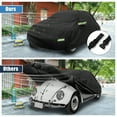 thumbnail image 4 of Unique Bargains Waterproof Car Cover 210Dpu Cover All Weather Full Car Cover with Door Zipper for Outdoor Windproof Sun Rain Protection Black for Volkswagen New Beetle 1998-2019 (Thin Style), 4 of 7