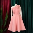 thumbnail image 4 of AURA Plus Size Women Off Shoulder High Waist Pleated A Line Midi Banquet Party Dress, 4 of 9