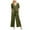 Green, variant on Atogsazn Women's Cotton Linen Loose Rompers Casual Shorts Sleeve V Neck Belt Jumpsuits Solid Color Overalls Pants Beige XL