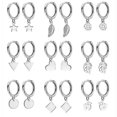 thumbnail image 2 of Pendientes colgantes de plata de ley 925 para mujer con forma de corazón, candado redondo y estrella, 21, 2 of 5
