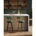 thumbnail image 3 of VASAGLE EKHO Collection - Bar Stools Set of 2, Counter Height Swivel Bar Stools with Back, Synthetic Leather with Stitching Forest Green, 3 of 7