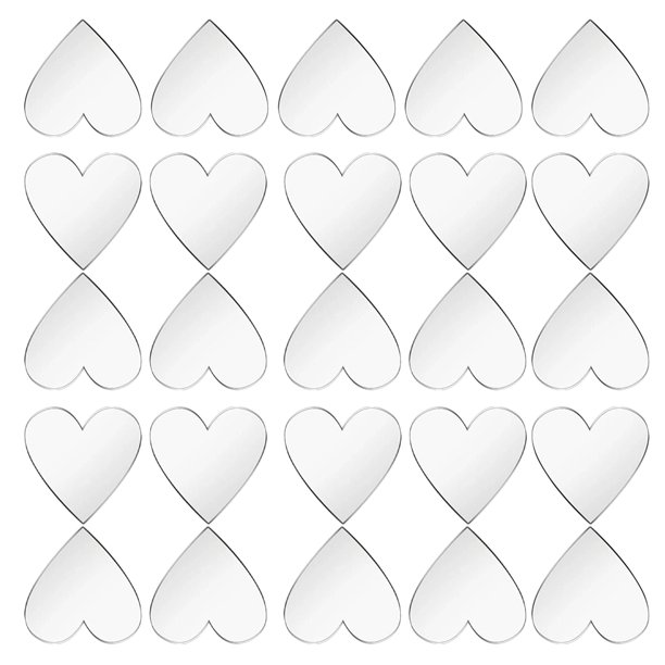 unbranded 200Ud Adhesivos Acrílicos Espejo Corazón Plateado Para Pared Con Romántico Y Fácil Aplicación