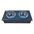 thumbnail image 7 of Iconic Pet Wooden Pet Double Diner with Stainless Steel Bowls - Charcoal Gray - Small, 7 of 7