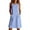 Blue, variant on Women's Sleeveless V Neck Casual Dress, Buttonless Design, Lightweight Blend, Warm Weather Wear