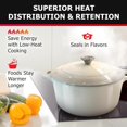 thumbnail image 4 of 6qt Enameled Cast Iron Dutch Oven, Heavy-Duty Casserole and Braiser Pan with Lid and Knob, Oven- up to 500° F & Across All Cooktops, White, 4 of 6