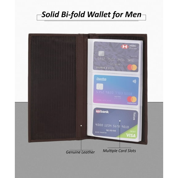 Leatherboss Genuine Leather Business Card and Photo Holder - 24 Pages, Gift Idea