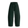 thumbnail image 6 of OSOLU Girls Pants Solid Color Wide Leg Design Drawstring Elastic Waist with Side Pockets Dark Green, 6 of 6