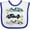 White and Royal, variant on Inktastic Race Car Baby Boy Clothes Boys Baby Bib