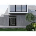 thumbnail image 4 of Front Exterior Prehung Steel Door / Ronex 0131 Black Enamel / 2 Side and Top Exterior Window Sidelite / Stainless Inserts Entry Metal Modern Painted W12+36+12" x H80+16" Right hand Inswing, 4 of 5