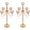 2pcs Gold, variant on 5 Arms Wedding Candle Holder, 24 Inch Hight | Nickel Plated ,   Dangles, Globes, for Wedding Centerpiece Decorations